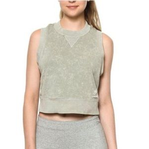 Nike Cropped Green French Terry Tank Acid Wash
